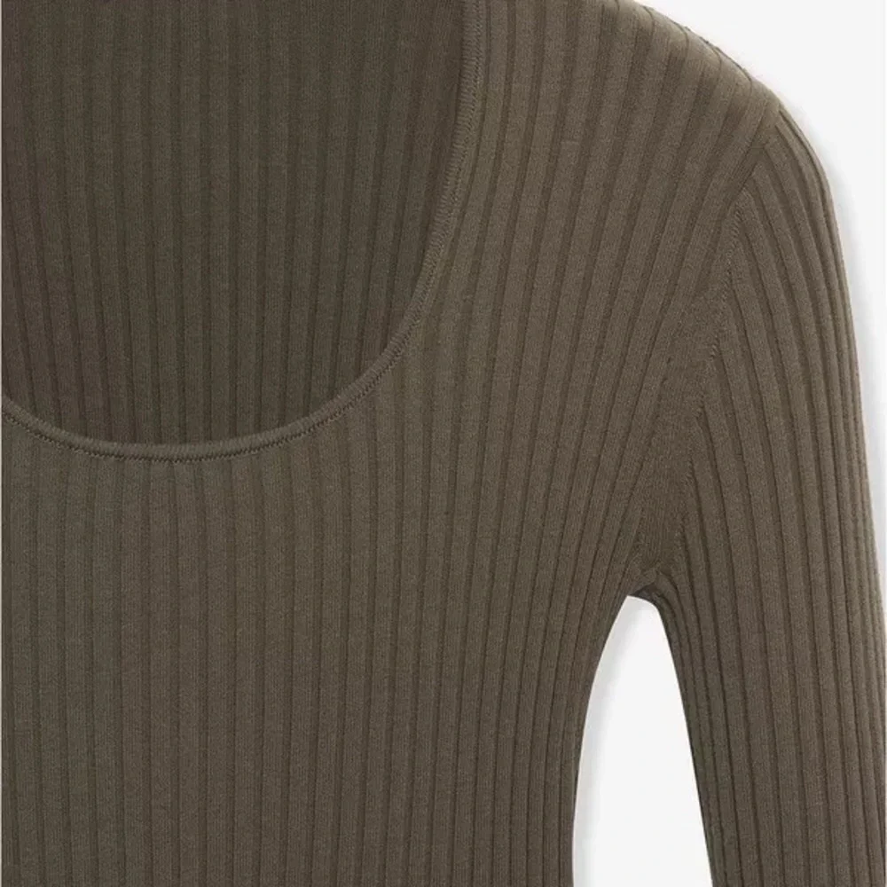 Anine Bing Felicity Ribbed Knit Bodysuit in Olive - Picture 14 of 14